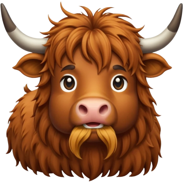 Single color highland cow emoji emoji