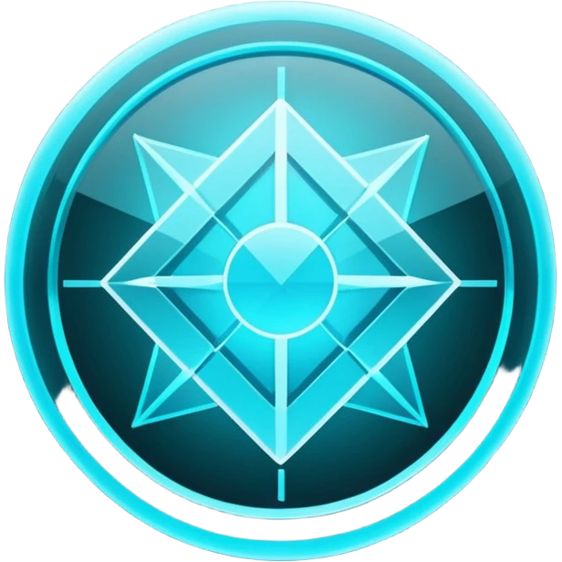 Minimal futuristic UI icon for "documentation", thin crystal lines, neon cyan glow, dark sci-fi interface style, flat symbol design, glass hologram effect, sharp geometry, centered, transparent background, no object, no cartoon, no pixel art, no 3D character, 100x100 px emoji