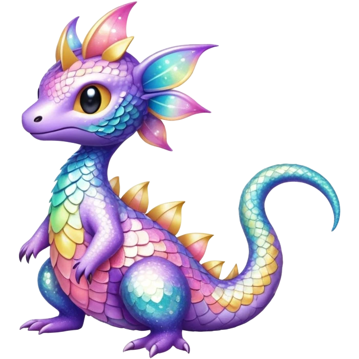 Pastel Randomly-colored sparkly exotic Fakémon-creature emoji