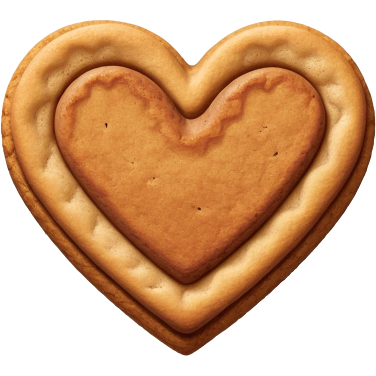 snicker doodle cookie with cinnamon powder on top in a heart shape cookie emoji