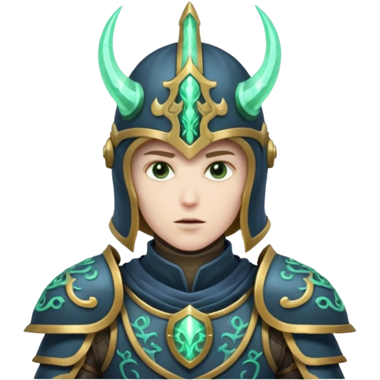 mystic knight with full face helmet and has he has eldricth powers emoji