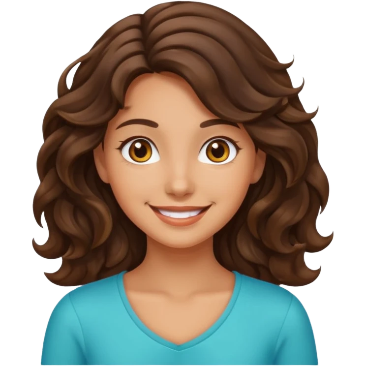 Brunette girl wavy nothing full body  emoji