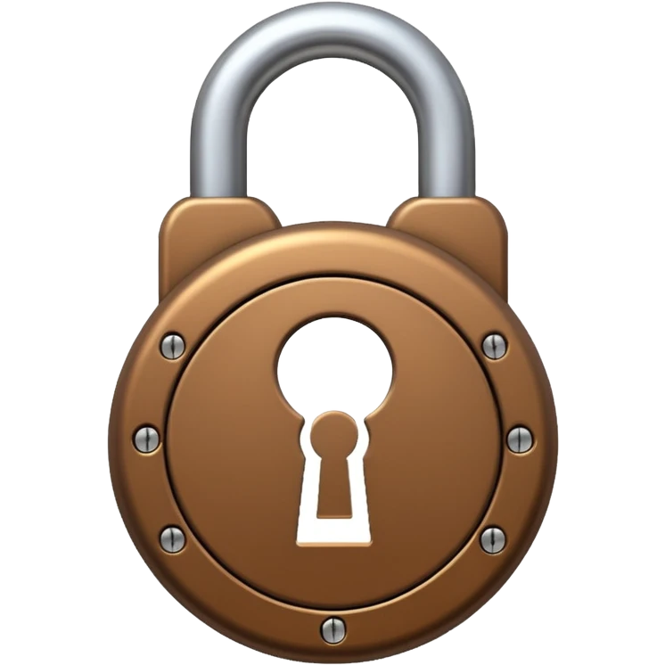 Lock with a brown with a heard white emoji