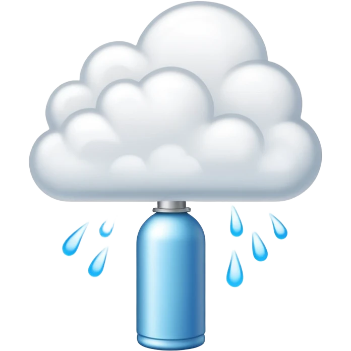 The spray must visually read as hairspray aerosol, not liquid, not foam, not pump bottle. emoji