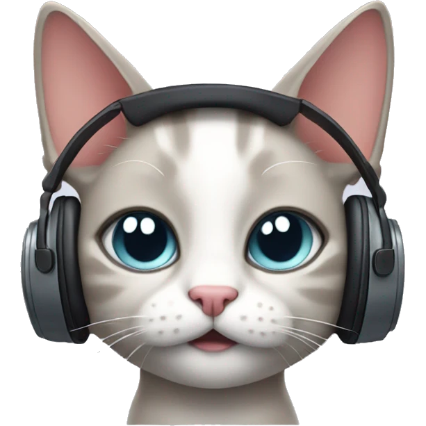  cat w headhones emoji