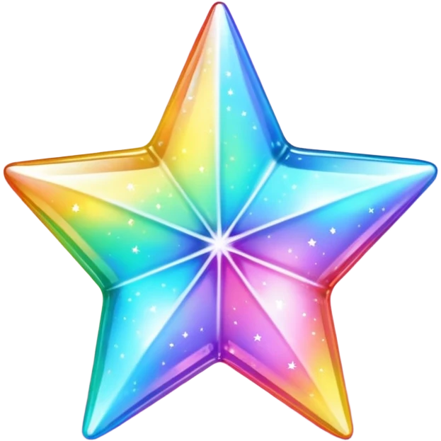 vibrant holographic rainbow y2k aesthetic hollow glass star emoji