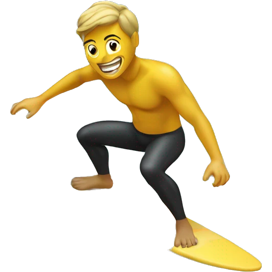 person surfing on a surfboard with wave in background emoji