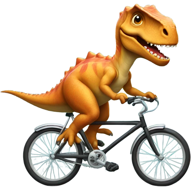 Dinosaur riding a bike  emoji