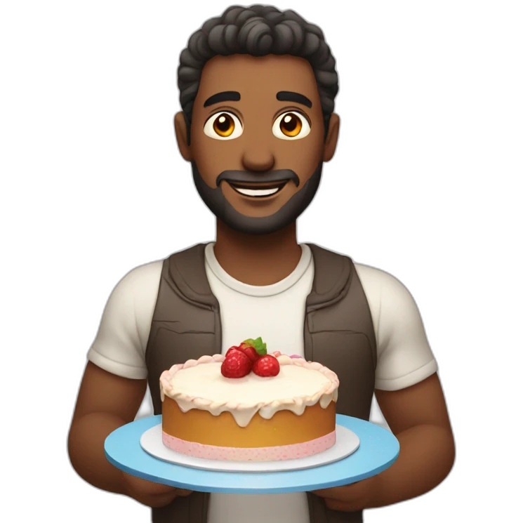 man with cake emoji