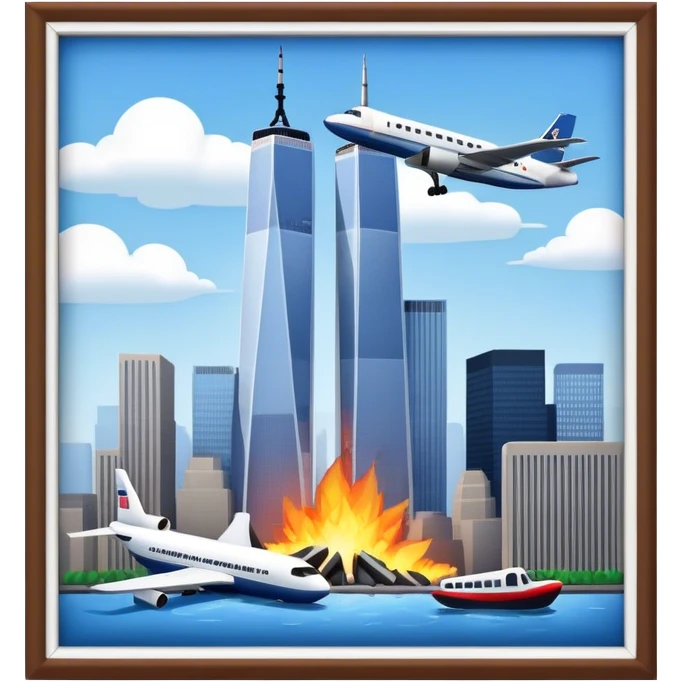 9/11 with plane crash emoji