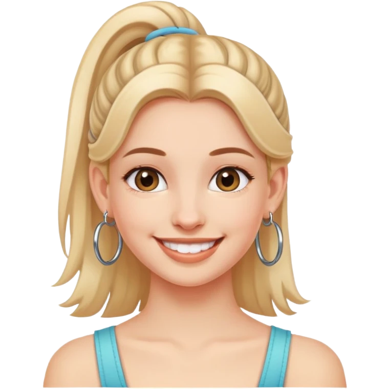 smiling girl with hoop earrings emoji