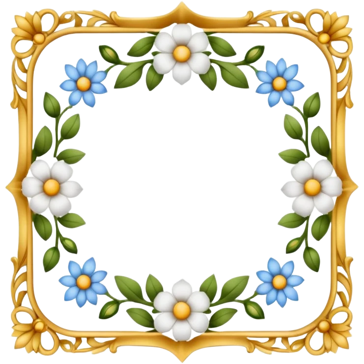Delecate square Flower frame
 emoji
