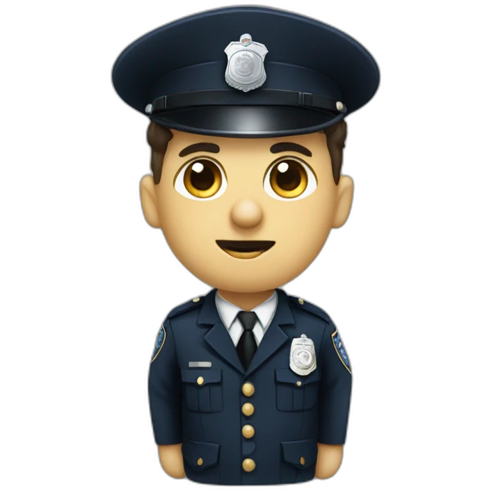 Charlie Chaplin in a police uniform emoji