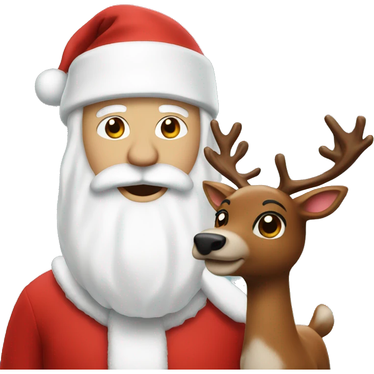 White Santa with Rudolph  emoji