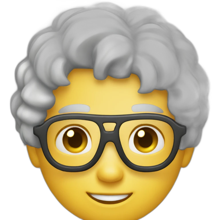 Garçon lunette cheveux boucler emoji
