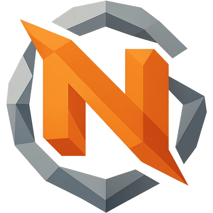 logo for NOS, minimalist geometric style, strong icon, esports vibe, no text emoji
