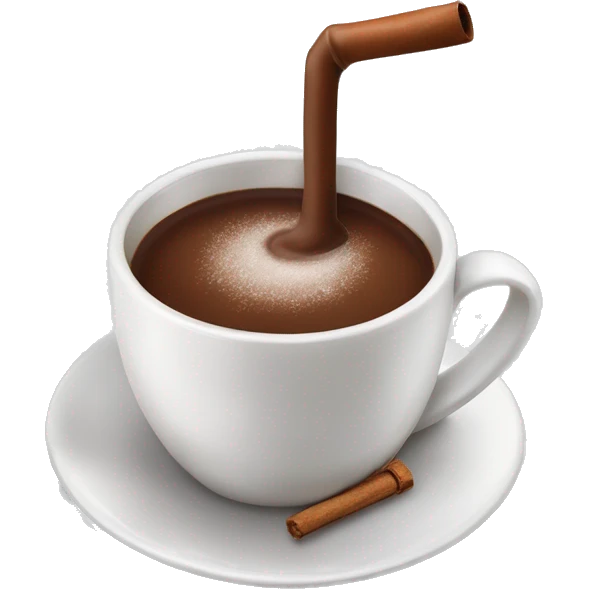 Chocolat chaud avec une canne à sucre dedans emoji