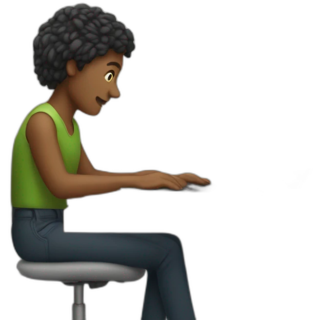 A person working on a desk with a laptop on it emoji