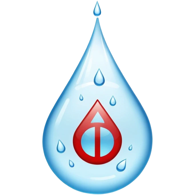 water droplet with a prohibition sign emoji