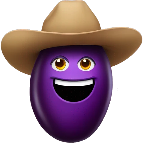 eggplant with cowboy emoji