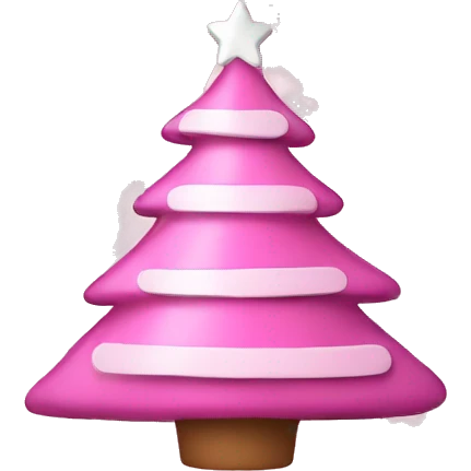 Pink Christmas tree with white decorations  emoji