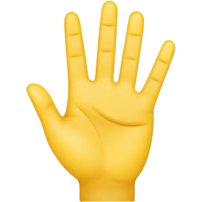 raised hand (stop gesture) but one finger up four finger down) yellow emoji style  emoji