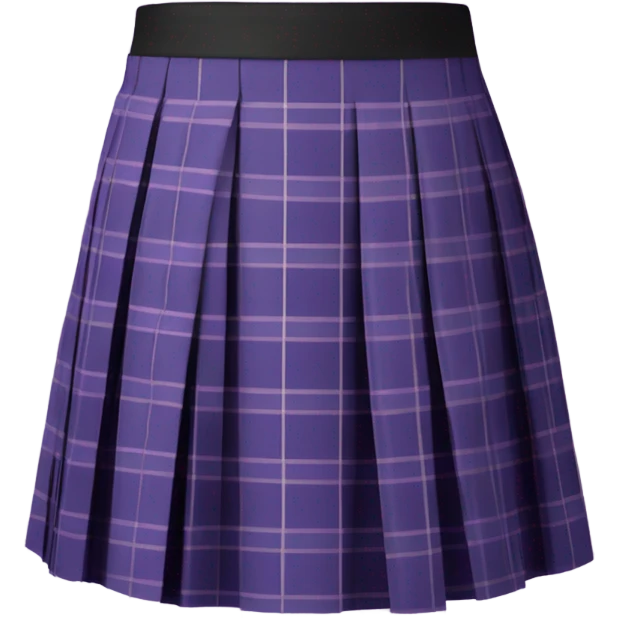 Purple tartan pleated mini skirt, isolated emoji