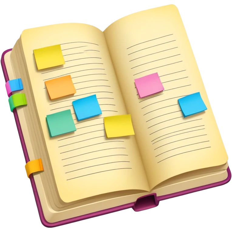 open book with colored tabs or sticky notes, representing teaching materials emoji