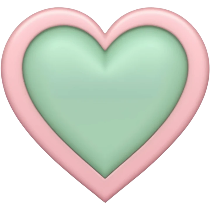 A half pastel green half pastel pink heart emoji