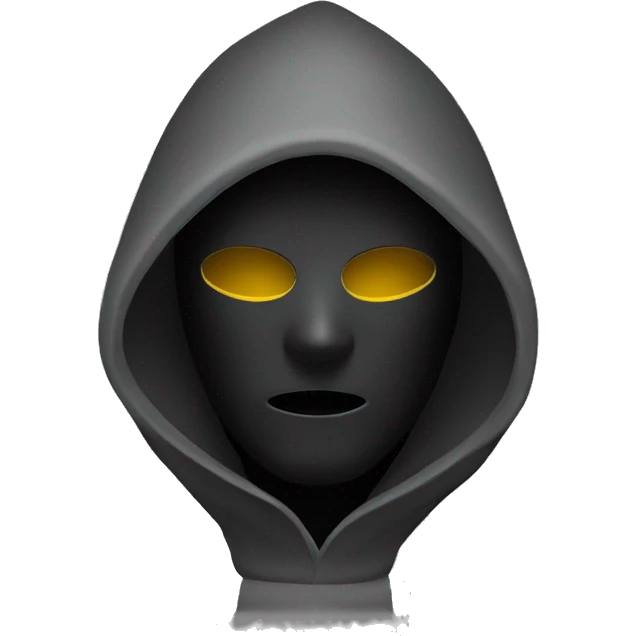 grayscale black mysterious masked hooded man emoji