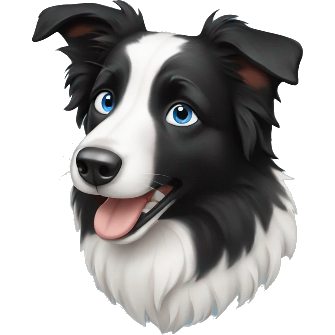 Border collie with blue eyes emoji