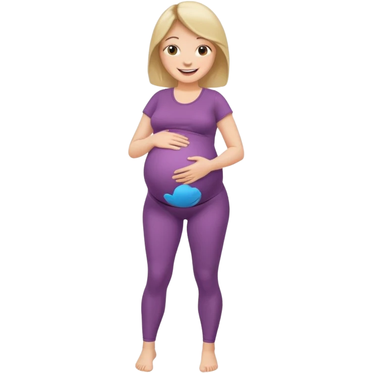 femme belly stuffing enceinte legging emoji