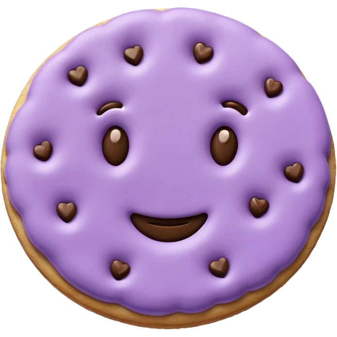 realistic a pastel purple cookie with soft crumbly texture emoji