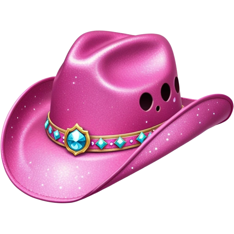 Sparkly pink cowgirl hat emoji