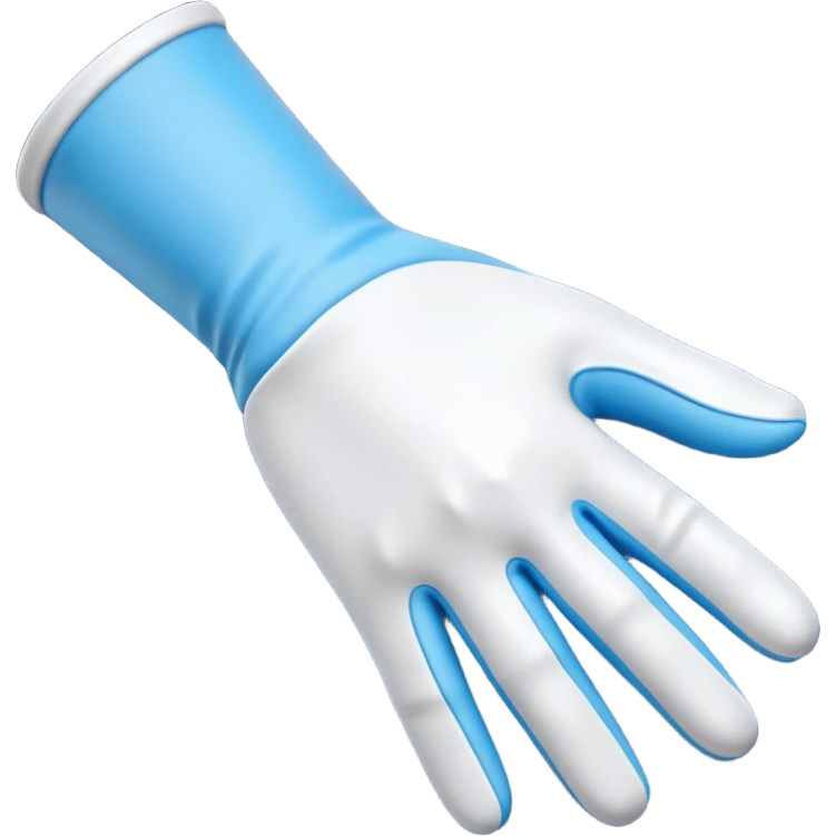 3D render of Latex Glove, forensic investigation aesthetic, sterile clinical lighting, cool blue undertones, sharp high-contrast details, professional clean look. emoji