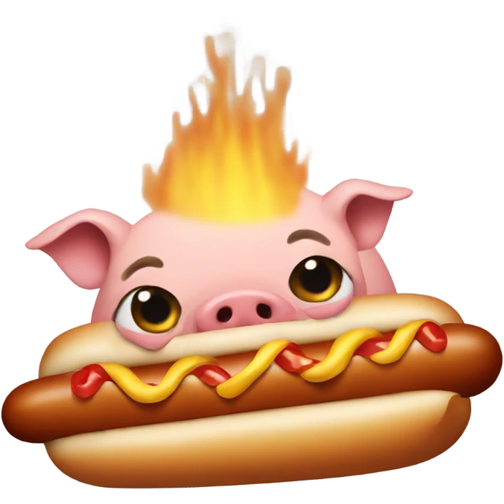 Pig in hot dog emoji