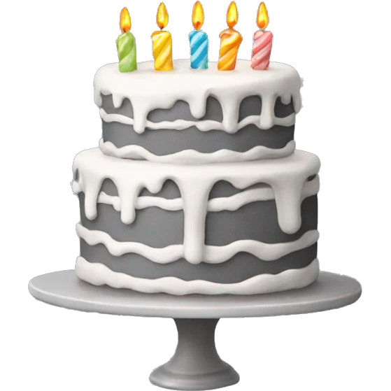 Gray Cake of Birthday emoji