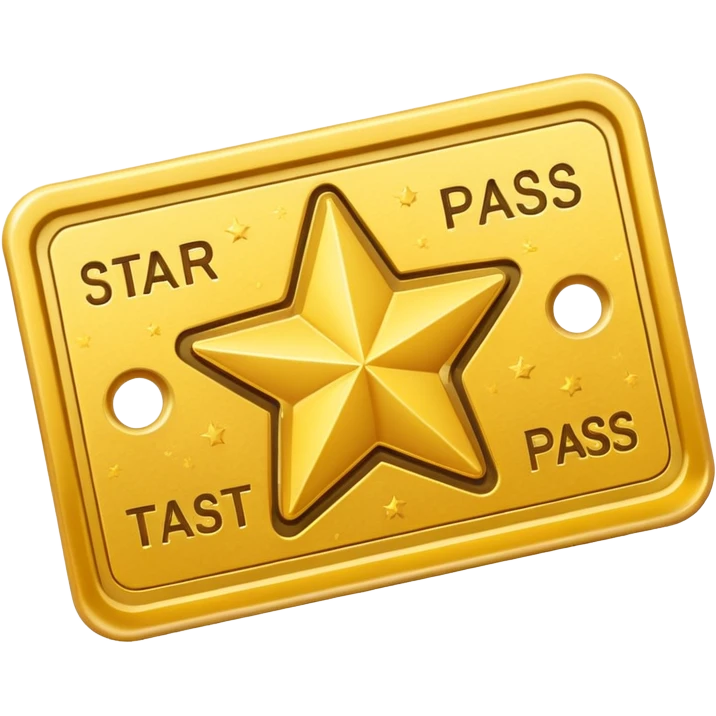 A cute 3D Stylized icon of Star Ticket Pass Icon emoji