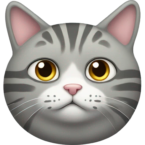 Fat gray striped cat emoji