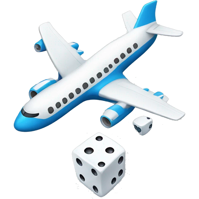 Airplane with dice emoji