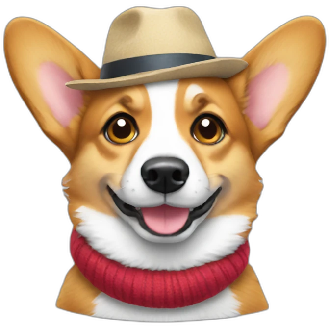 corgi wearing a hat emoji