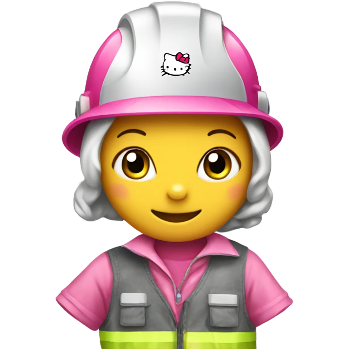 Hello kitty dressed in construction gear emoji
