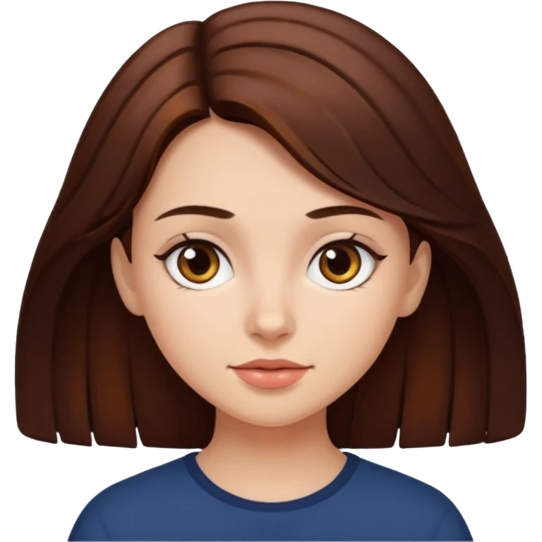 Auburn dark brown hair girl emoji