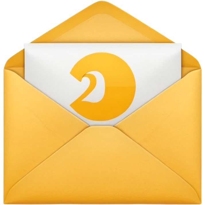 A simple emoji-style icon of a yellow manila envelope with subtle paper texture, clean edges, and a small graduation NUMBER  2017 group-photo icon on the front,  emoji