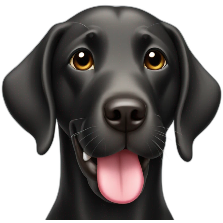 Black Labrador's head with the tongue out emoji