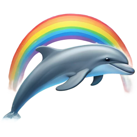 Rainbow with dolohin emoji