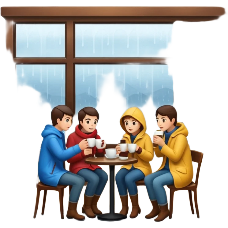 Rainy cafe emoji