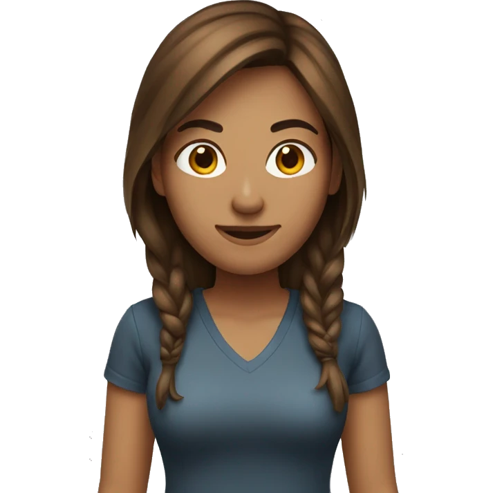 Brown hair woman gaming emoji