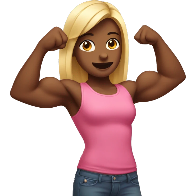 Girl is showing her muscles  emoji