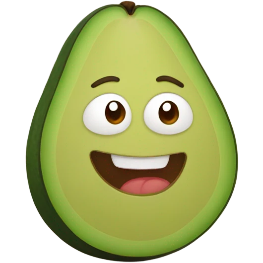 Avocado with face emoji